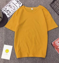 Load image into Gallery viewer, Fashion Solid Color Women T shirt Spring Summer Short Sleeve O Neck Cotton Spandex Women Tops Casual Slim Female T-shirt