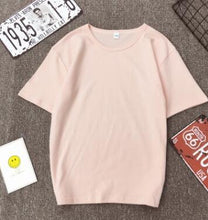 Load image into Gallery viewer, Fashion Solid Color Women T shirt Spring Summer Short Sleeve O Neck Cotton Spandex Women Tops Casual Slim Female T-shirt