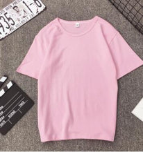 Load image into Gallery viewer, Fashion Solid Color Women T shirt Spring Summer Short Sleeve O Neck Cotton Spandex Women Tops Casual Slim Female T-shirt