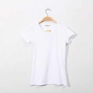 Summer Basic T-Shirt Women Solid Color T Shirt Short Sleeve O-Neck Casual Slim Tee Shirt Camiseta Feminina Black White