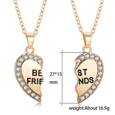 Best Friend Unisex Mens Womens Heart Pendant Necklace Jewelry Chain Fashion Personality Necklace High Quality Gift z0501