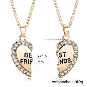 Best Friend Unisex Mens Womens Heart Pendant Necklace Jewelry Chain Fashion Personality Necklace High Quality Gift z0501