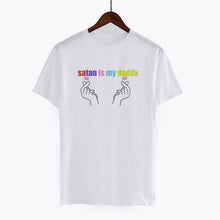 Load image into Gallery viewer, Summer Women Tops Korean Style Kpop Finger Heart Print O-neck Short Sleeve Ulzzang Tees Harajuku Fashion T Shirt Couple Clothes