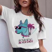 Load image into Gallery viewer, Bull Terrier Rottweiler Kawaii T Shirt Women Beagle Border Collie Malinois Funny T-shirt Cute Whippet Greyhound Tshirt Female