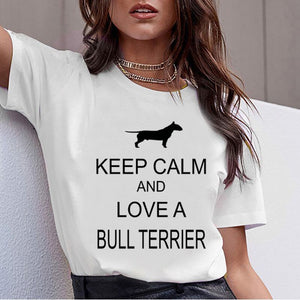 Bull Terrier Rottweiler Kawaii T Shirt Women Beagle Border Collie Malinois Funny T-shirt Cute Whippet Greyhound Tshirt Female