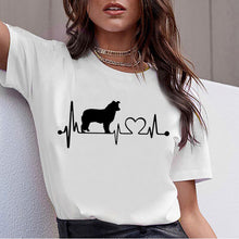 Load image into Gallery viewer, Bull Terrier Rottweiler Kawaii T Shirt Women Beagle Border Collie Malinois Funny T-shirt Cute Whippet Greyhound Tshirt Female