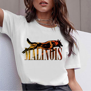 Bull Terrier Rottweiler Kawaii T Shirt Women Beagle Border Collie Malinois Funny T-shirt Cute Whippet Greyhound Tshirt Female