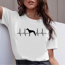 Load image into Gallery viewer, Bull Terrier Rottweiler Kawaii T Shirt Women Beagle Border Collie Malinois Funny T-shirt Cute Whippet Greyhound Tshirt Female