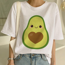 Load image into Gallery viewer, Cartoon Avocado Vegan Short Sleeve Cute T-shirt