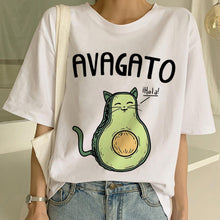 Load image into Gallery viewer, Cartoon Avocado Vegan Short Sleeve Cute T-shirt