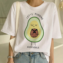 Load image into Gallery viewer, Cartoon Avocado Vegan Short Sleeve Cute T-shirt