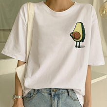 Load image into Gallery viewer, Cartoon Avocado Vegan Short Sleeve Cute T-shirt