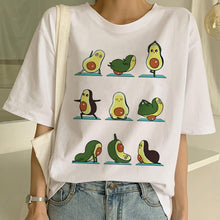 Load image into Gallery viewer, Cartoon Avocado Vegan Short Sleeve Cute T-shirt