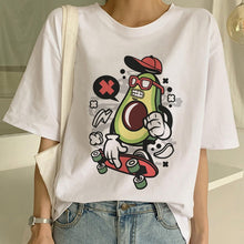 Load image into Gallery viewer, Cartoon Avocado Vegan Short Sleeve Cute T-shirt