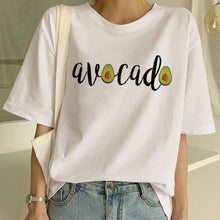 Load image into Gallery viewer, Cartoon Avocado Vegan Short Sleeve Cute T-shirt