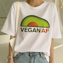 Load image into Gallery viewer, Cartoon Avocado Vegan Short Sleeve Cute T-shirt