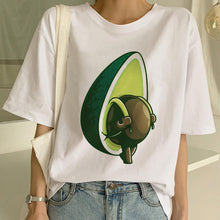 Load image into Gallery viewer, Cartoon Avocado Vegan Short Sleeve Cute T-shirt