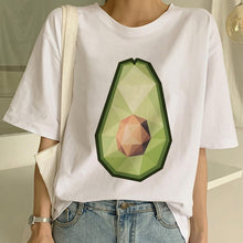 Load image into Gallery viewer, Cartoon Avocado Vegan Short Sleeve Cute T-shirt