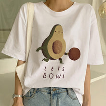 Load image into Gallery viewer, Cartoon Avocado Vegan Short Sleeve Cute T-shirt