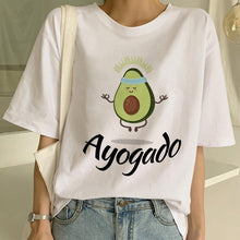 Load image into Gallery viewer, Cartoon Avocado Vegan Short Sleeve Cute T-shirt